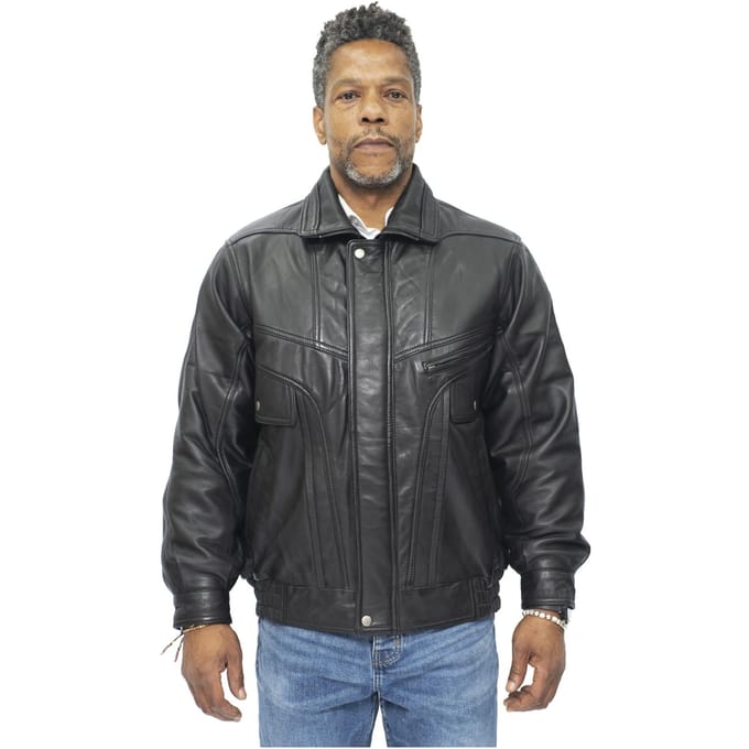 Heren klassiek Harrington bommenwerper leren jack-Minsk