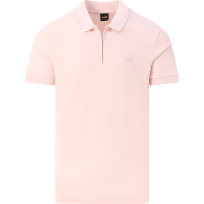 BOSS Passerzip Half Zip Polo Roze - Maat M - Heren