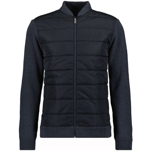 Ragman Vest Cardigan Jacket Nylon Front College Collar Zwart / male