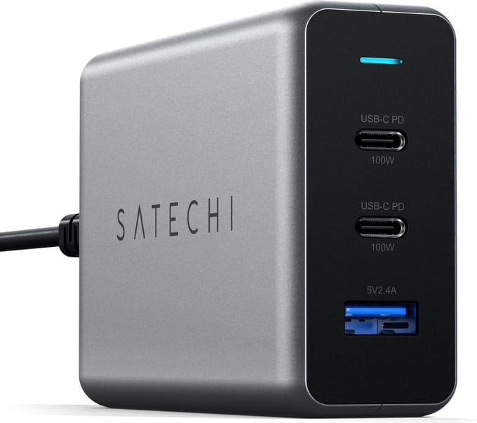 Satechi 100W USB-C PD GaN Compact Charger - Grijs