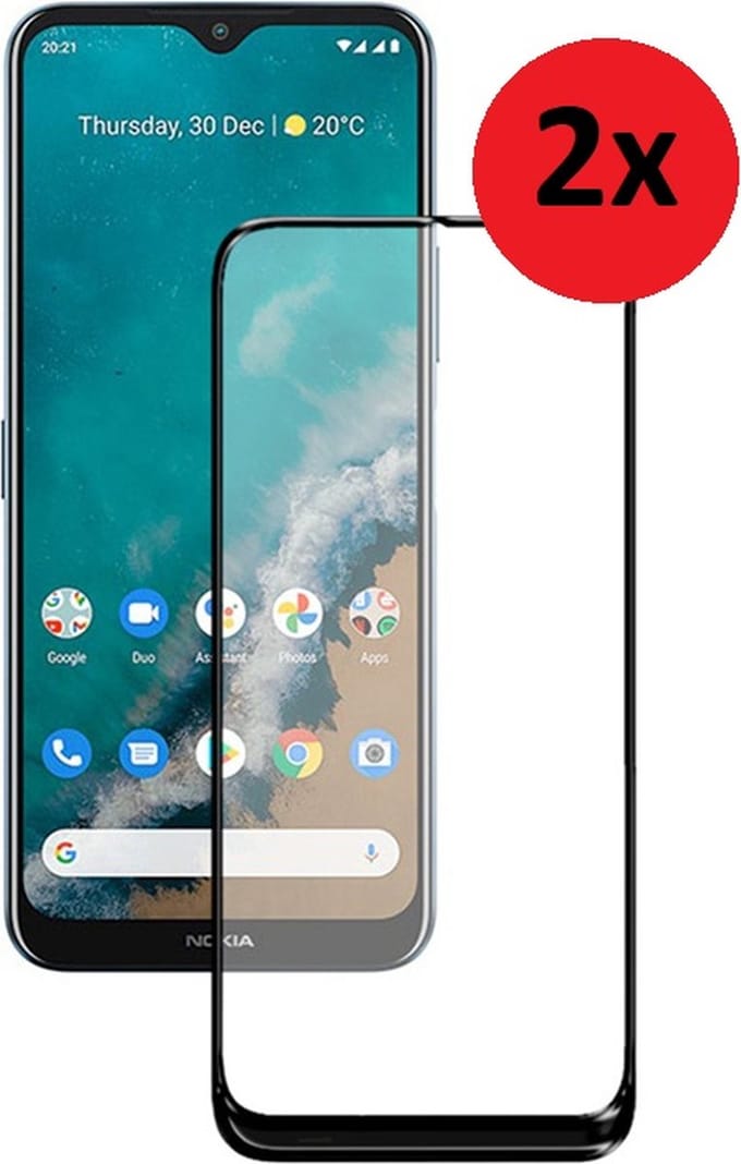Full Screenprotector Geschikt voor Nokia G50 - Nokia G50 Full Tempered Glass 2x