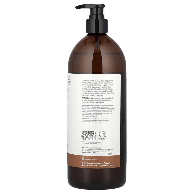 Botanische Body Wash, Alle Huidtypes, Coconut Bliss, 1 L (33.82 fl oz) white