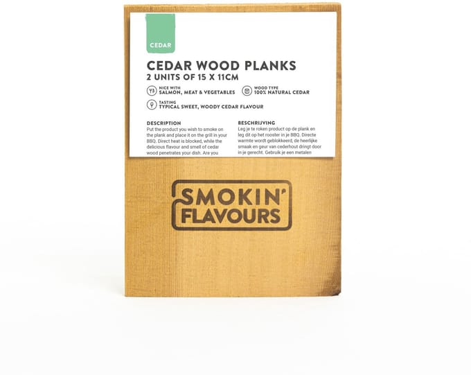Cederhouten Planken | Set van 2 | 15 x 11 x 1 cm | Voor Aromatisch Gerookte Gerechten