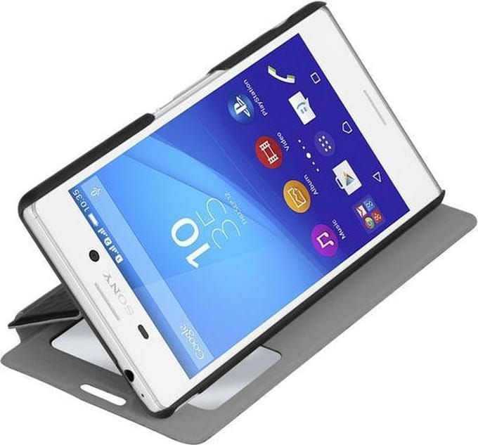 Zwart flipcover met venster voor de Sony Xperia M4 Aqua
