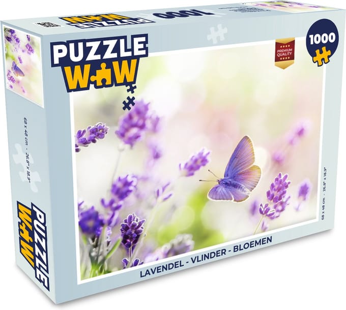 Puzzel Lavendel - Vlinder - Bloemen - Legpuzzel - Puzzel 1000 stukjes volwassenen