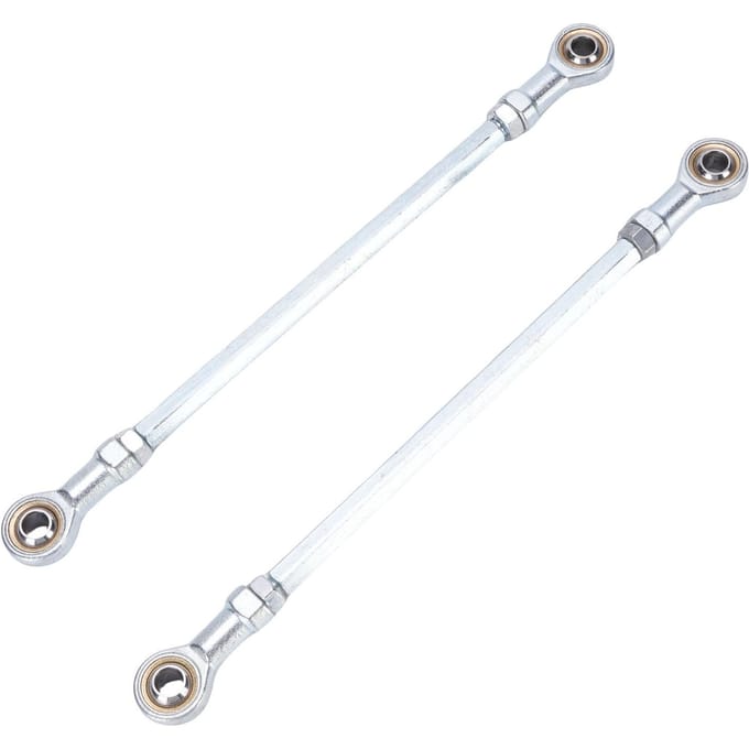1 Paar 255mm Stuurstangset Staallegering 8mm Kogelgewricht Stuurstangeind Montage voor Go Kart Drift Trike ATV Quad Mini white