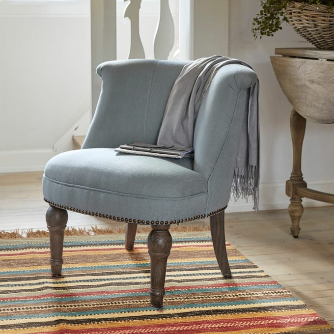 LOBERON Fauteuil Francet blauw/bruin