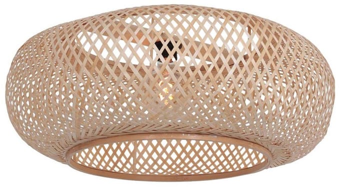 Kappen K2000HS Ø60cm naturel bamboe met houten lampenkap E27 support - Anne Light Home