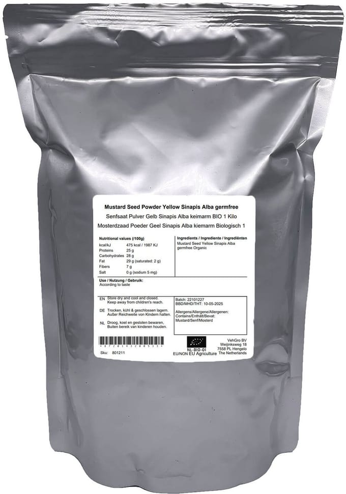 Mosterdpoeder Geel Sinapis Alba Kiemarm - 1 Kg - Holyflavours