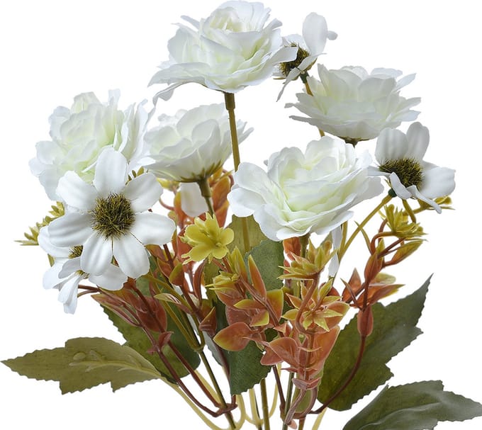 Clayre & Eef Kunstbloem 29 cm Wit Kunststof
