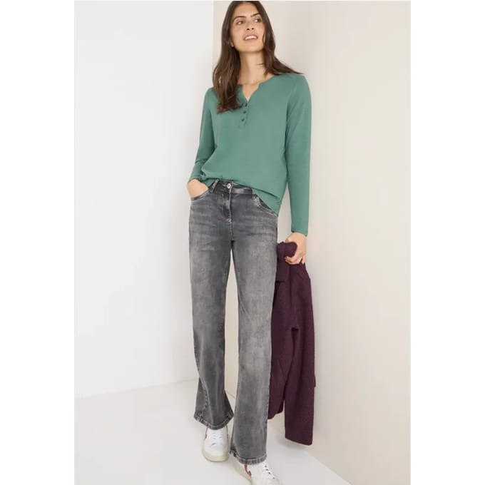 Shirt met lange mouwen met gespleten hals