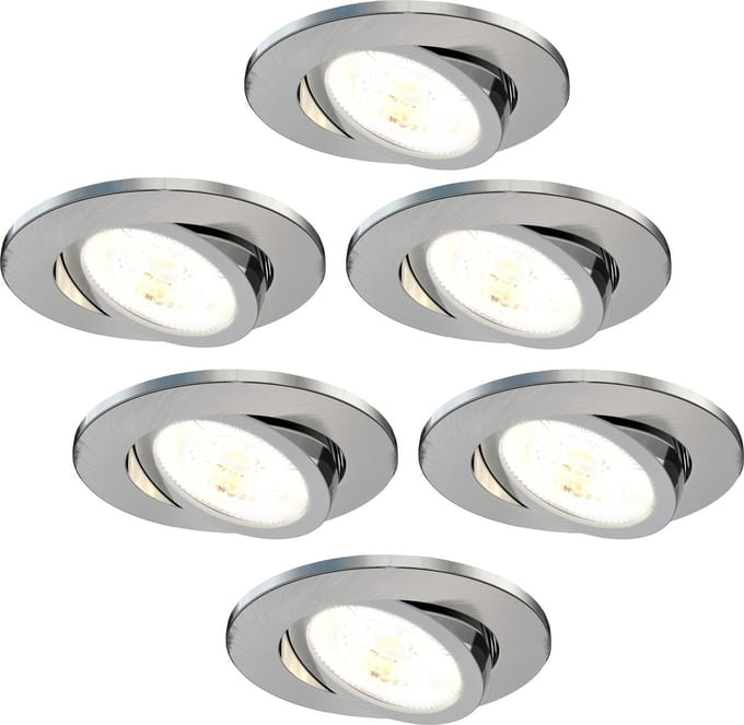 Ledvion - 6X LED Inbouwspot - RVS - Dimbaar - 7W - IP65 - CCT - COB - Ø90mm