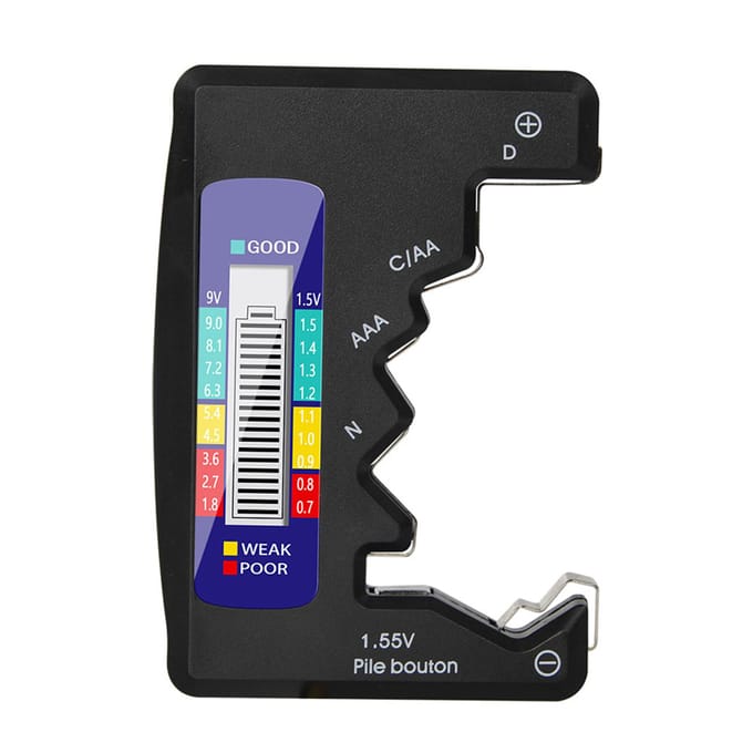 ANENG batterijtester met LCD Power Index-display voor CDN AA AAA 9V 1,5V knopbatterijchecker zwart