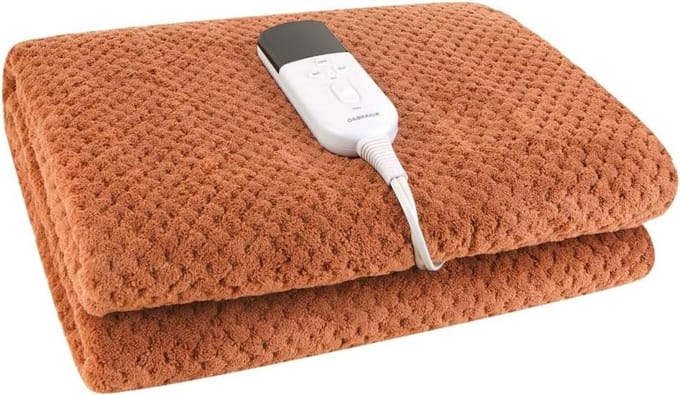 Verwarmde deken - Elektrische deken - Extra warmte - Machinewasbaar - 150 x 80 cm - Bruin