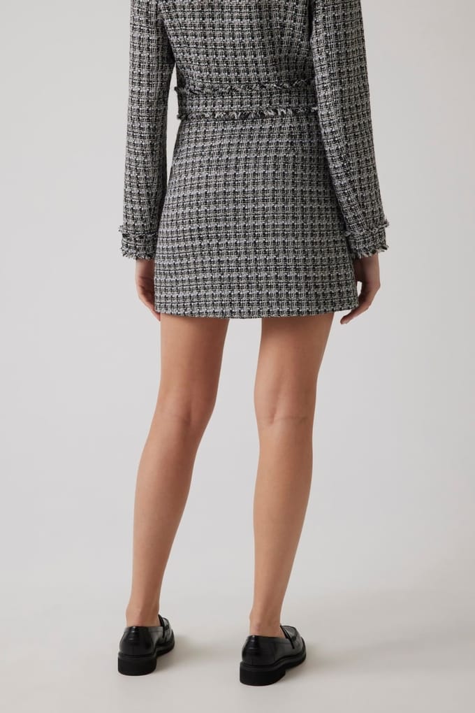 GUESS  Eco Daphnee Mini Flap Sk Black And White Twee Größe: S | Miniröcke Outlet | Damen | Schwarz