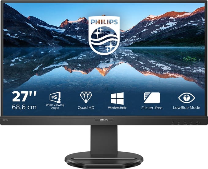 Philips Monitore 276B9/00 LED-monitor Energielabel F (A - G) 60.5 cm (23.8 inch) 2560 x 1440 Pixel 16:9 4 ms HDMI, DisplayPort, Hoofdtelefoon (3.5 mm