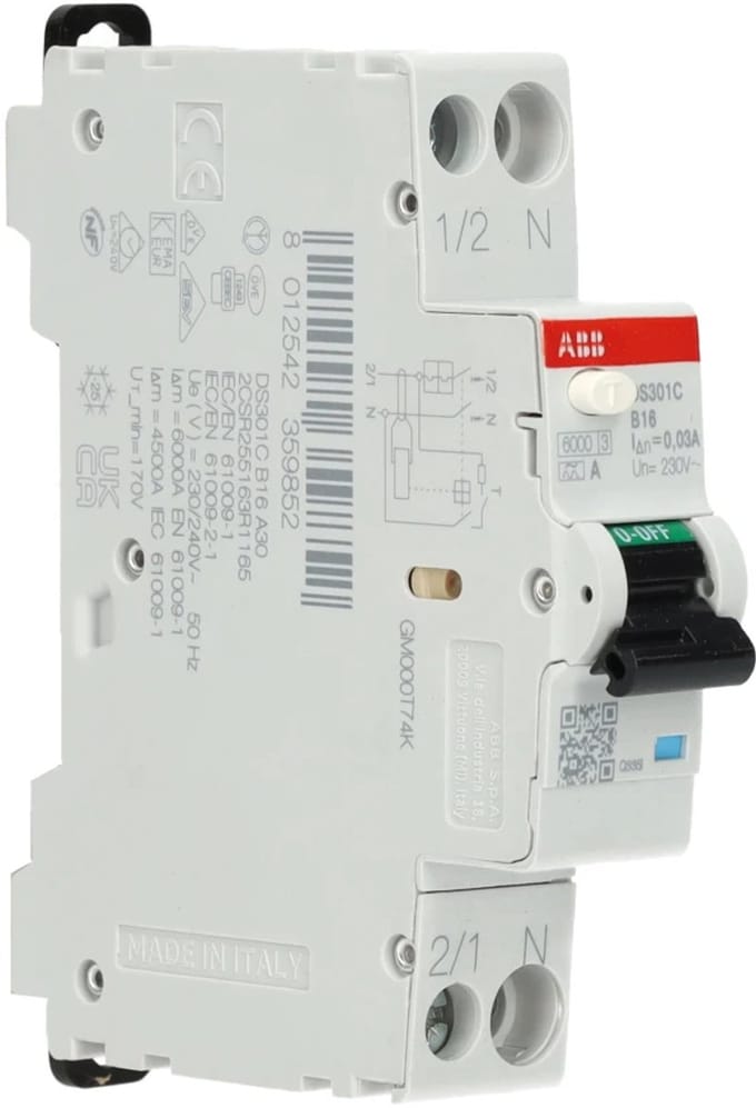 ABB Componenten aardlekautomaat B6 1P+N 30mA Type A (2CSR255163R1065)