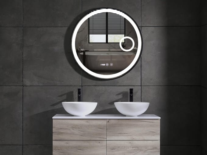 Mawialux LED Spiegel - 100cm - Rond - Verwarming - Digitale Klok - Julia