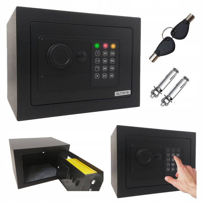 Red Eagle - Sejf - Elektronische Code en Sleutel - LED-Verlichting - Compacte Veiligheid