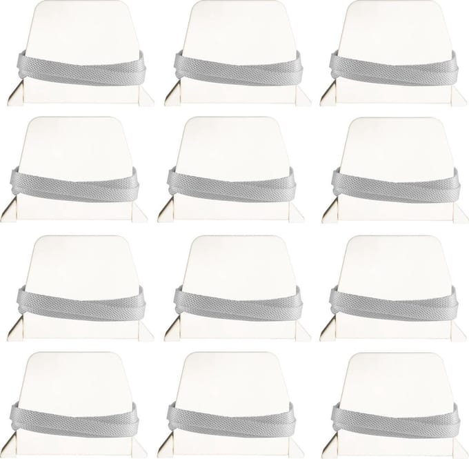 PALMAT Rolluikhaspel met Band en Witte Behuizing ,14 mm brede, 5 meter lange band (12 stuks, grijze band)