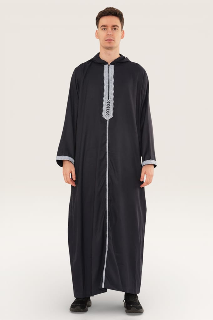 Heren Marine Eid Marokkaanse Thobe Robe Djellaba Gandoura Ramadan Jubba LFS-HM3