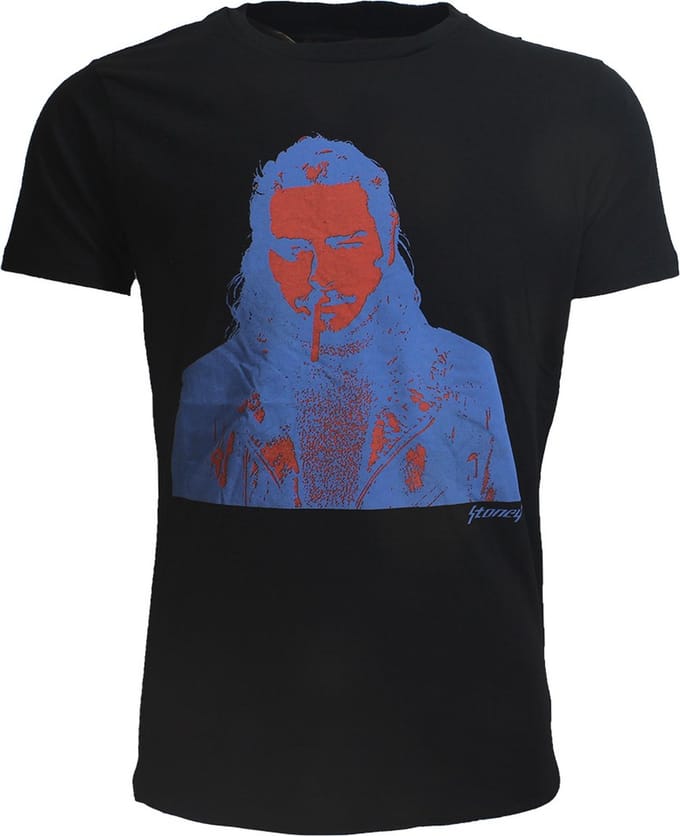 Post Malone Stoney Red Blue Photo T-Shirt - Officiële Merchandise - M