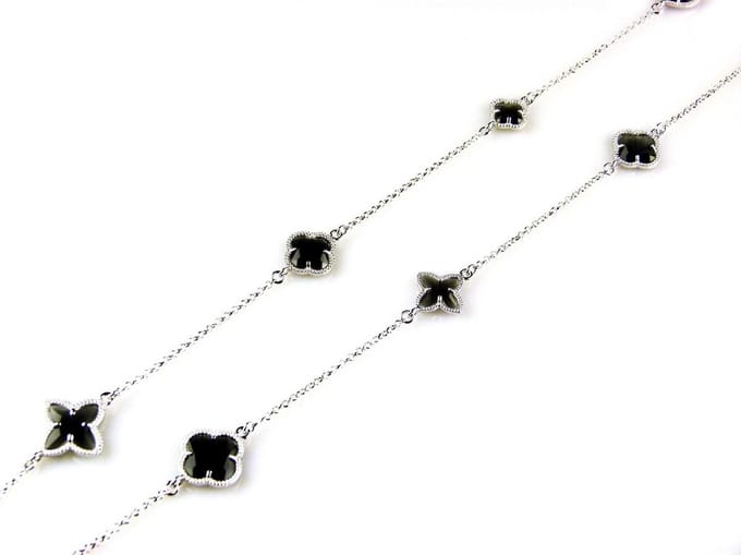model Fiori gemengde motieven collier in zilver donkergrijs