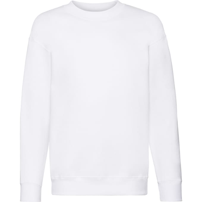 Fruit of the Loom Kinder/Kids Premium Effen Inzet Sweatshirt (Wit)