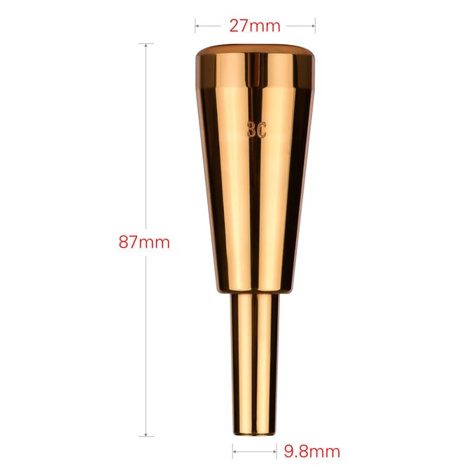 3C Trompet Mondstuk Verdikt Zwaarder Mondstuk Instrument Accessoire voor Standaard Trompetten goud