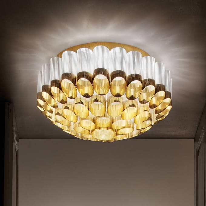 Slamp Odeon plafondlamp, goud, Ø 65 cm