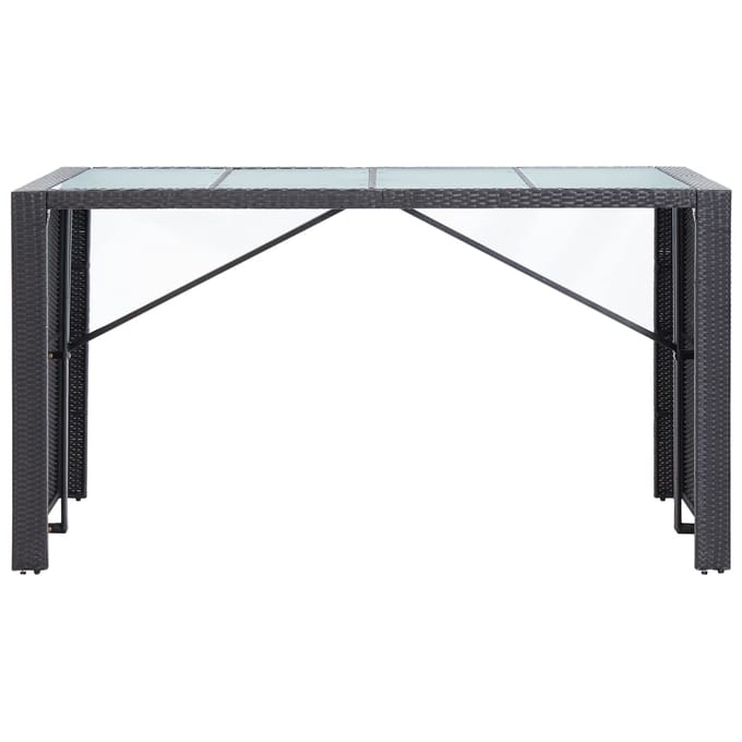 vidaXL - 9-delige - Tuinbarset - poly - rattan - zwart