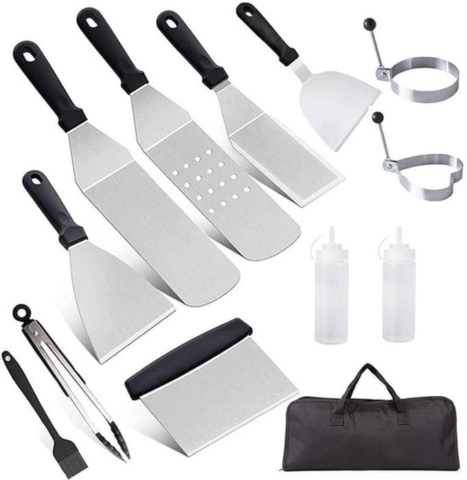 Famanu - 11-delige Grillspatelset - Roestvrij Staal - Professionele