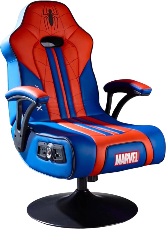 Gamestoel - Spiderman Elite - 2.1 audio - 2 speakers - subwoofer - trilfunctie (X Rocker)