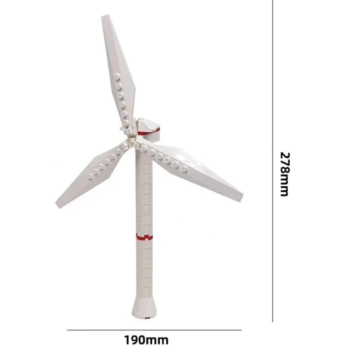 Bouwstenen MOC bouwmodel Windmolen tuinscène decoratie DIY bouwstenen speelgoed white