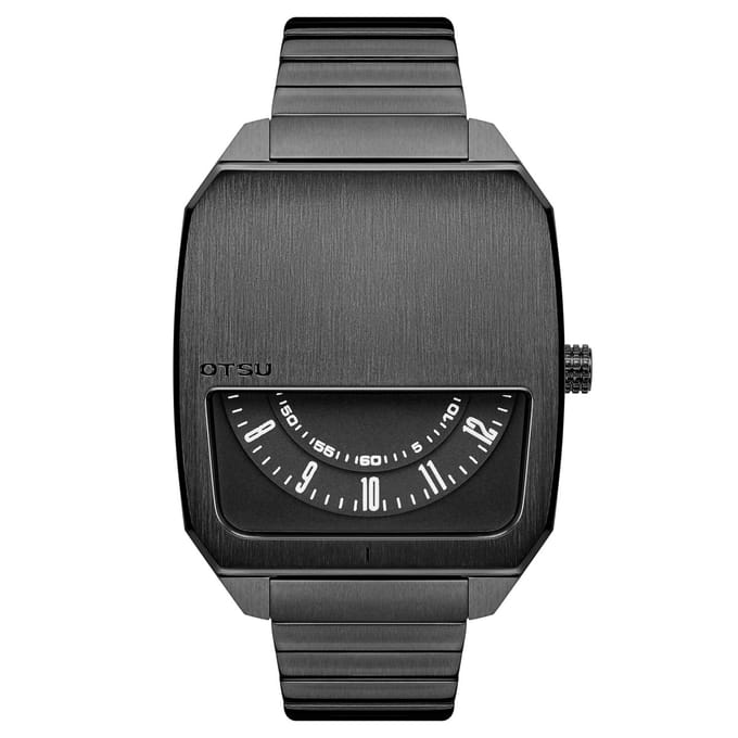 Hoc | Gunmetalgrijs Roestvrijstalen Horloge met Halve Wijzerplaat