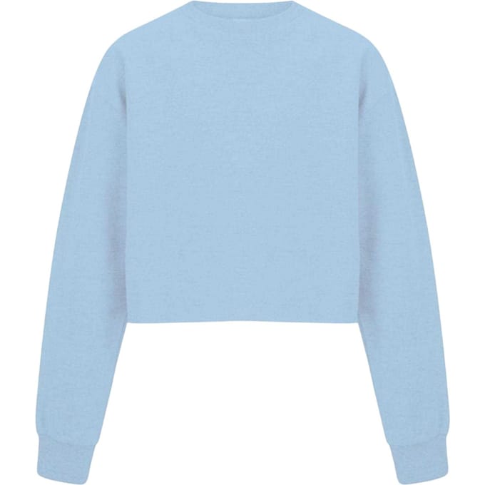 Miso Dames-sweatshirt met ruime pasvorm en korte mouwen (Blauw)