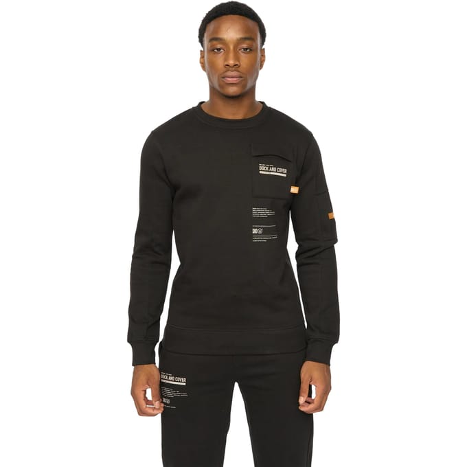 Duck and Cover Heren Applewood Sweatshirt (Zwart)