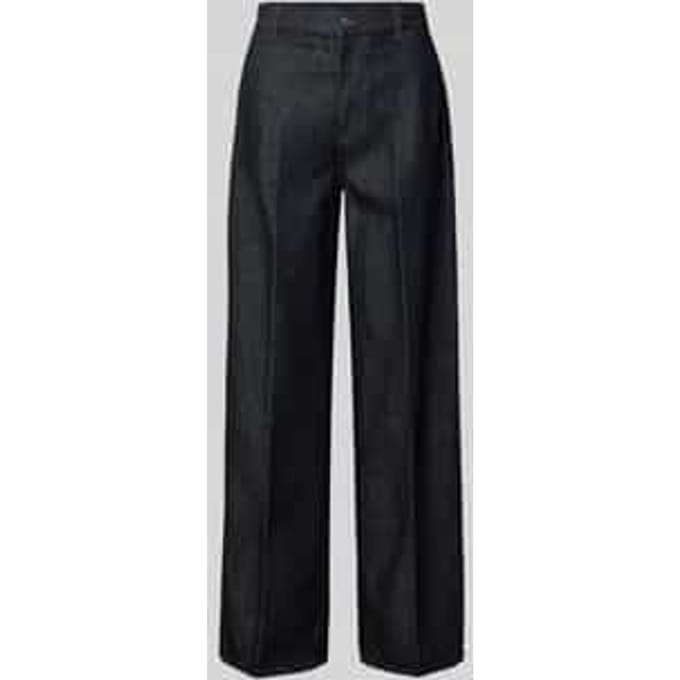 Jeans met wijde pijpen en persplooien