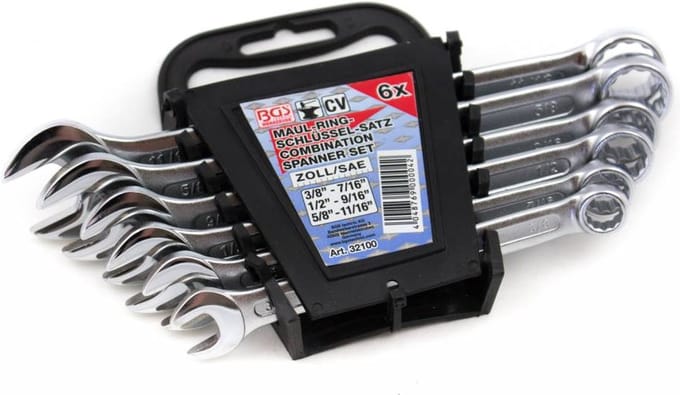BGS Ringsleutelset -6-delig -in sleutelhouder -Inch formaten