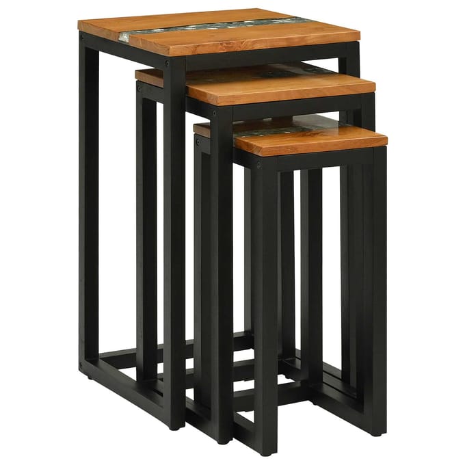 vidaXL - Nesttafel - 3 - st - Bruin - Massief - Teakhout