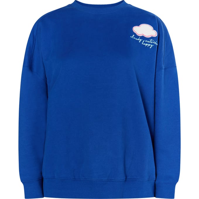Mymo Sweatshirt met applicatie Dames koningsblauw