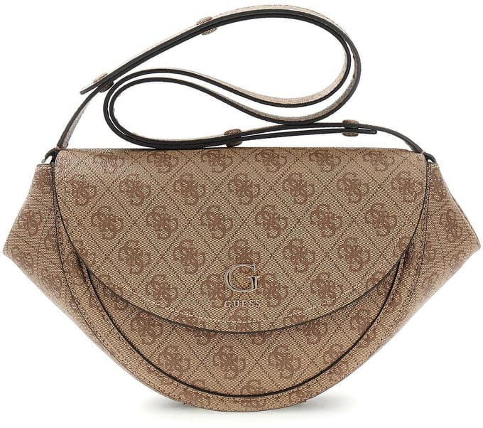 GUESS schoudertas Coleen Logo Convertible Xbody Bag Latte Logo Lichtbruin