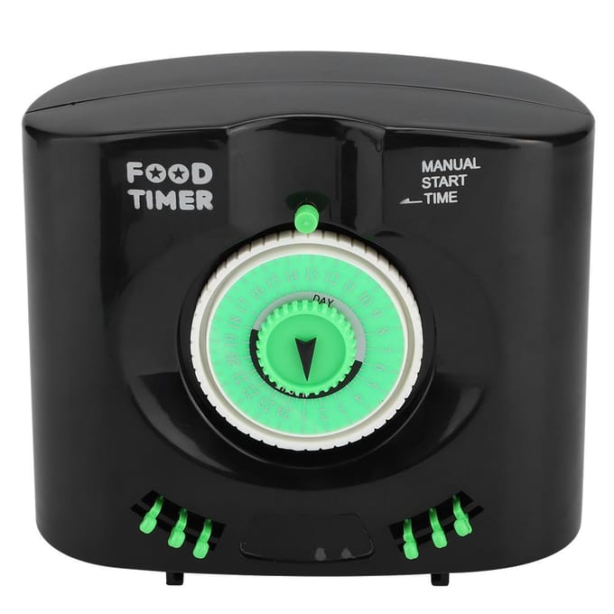 WT-180A Plastic Batterij Smart Timing Automatische Voederbak Vissenkom Timer Voer Dispenser black