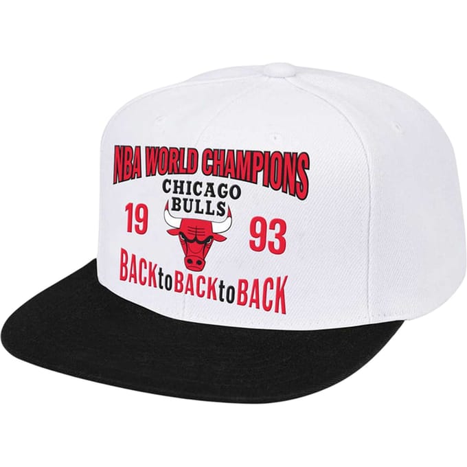 Mitchell And Ness NBA Chicago Bulls 1993 Champions Back To Back To Back Snapback Pet Wit