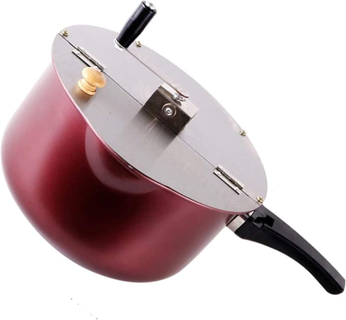 Popcorn Pot - Popcorn Maker - Thuisbioscoop Ervaring - Anti-brandende Handgreep - 6 Kwarts - Zilver