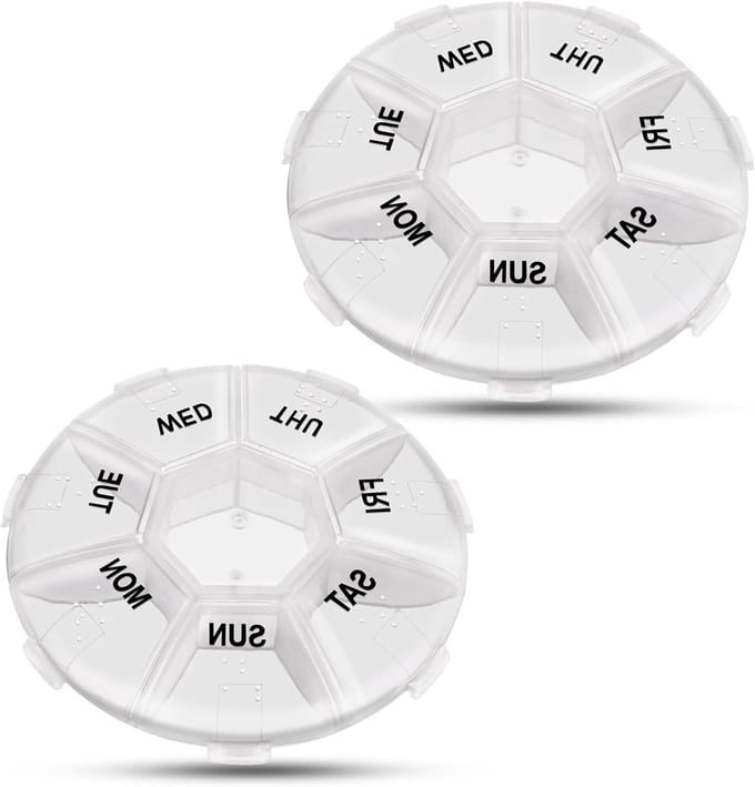 Persoonlijke Pillen Organizer met 7 Dagen Labels & Tijdherinnering - Set van 2 Stuks