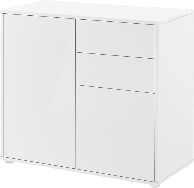 Commode Paarl druk en open 74x79x36 cm wit hoogglans
