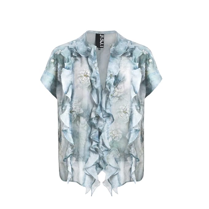 Vrouwelijke bloemetjes volantblouse Mat Fashion
