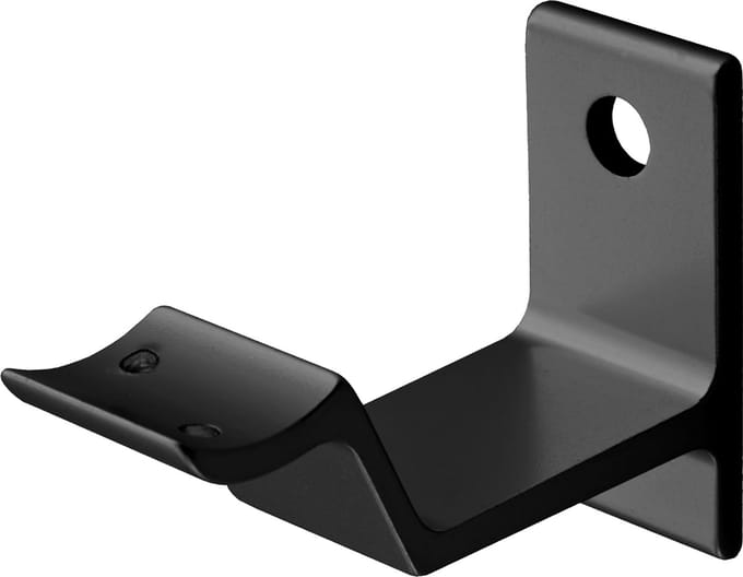 Hermeta leuninghouder - zwart - 65 mm diep - aluminium