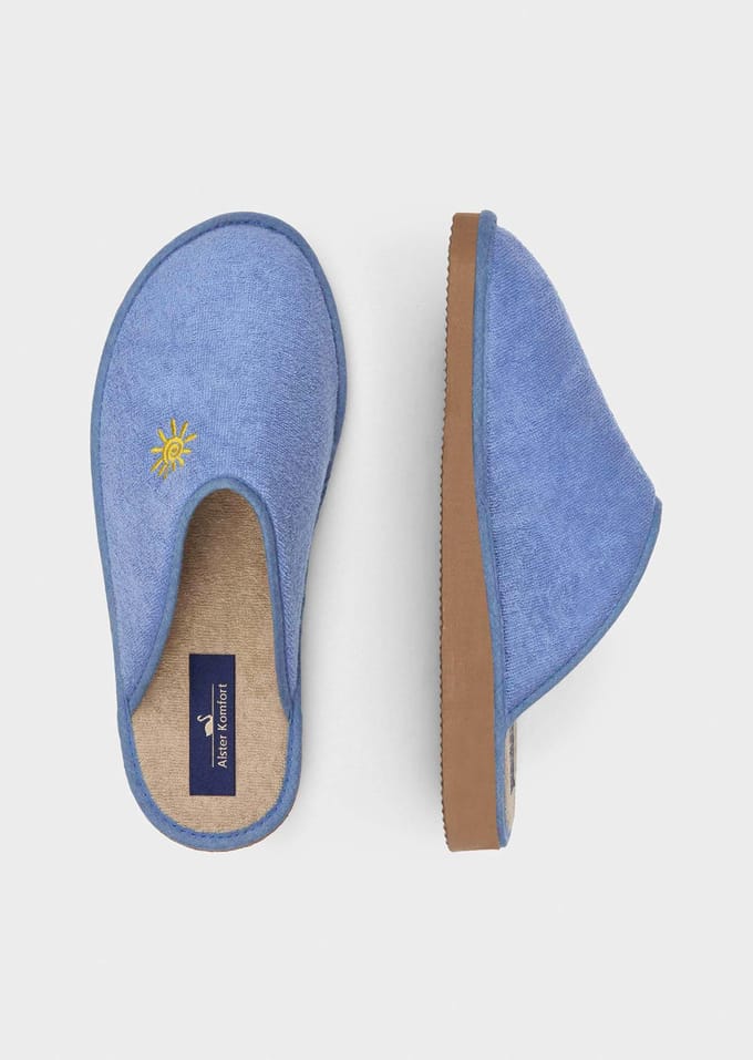 Pantoffels met flexibele zool - blauw - Gr. 37 van Goldner Fashion